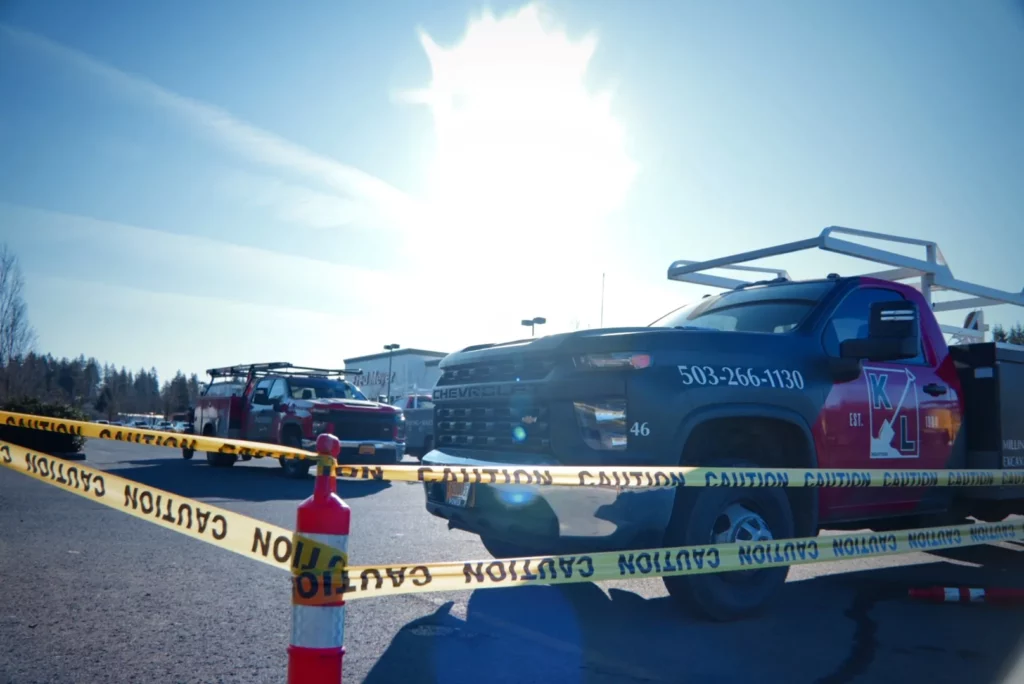 Parking lot repair.Fred Meyers 2.2025 #1